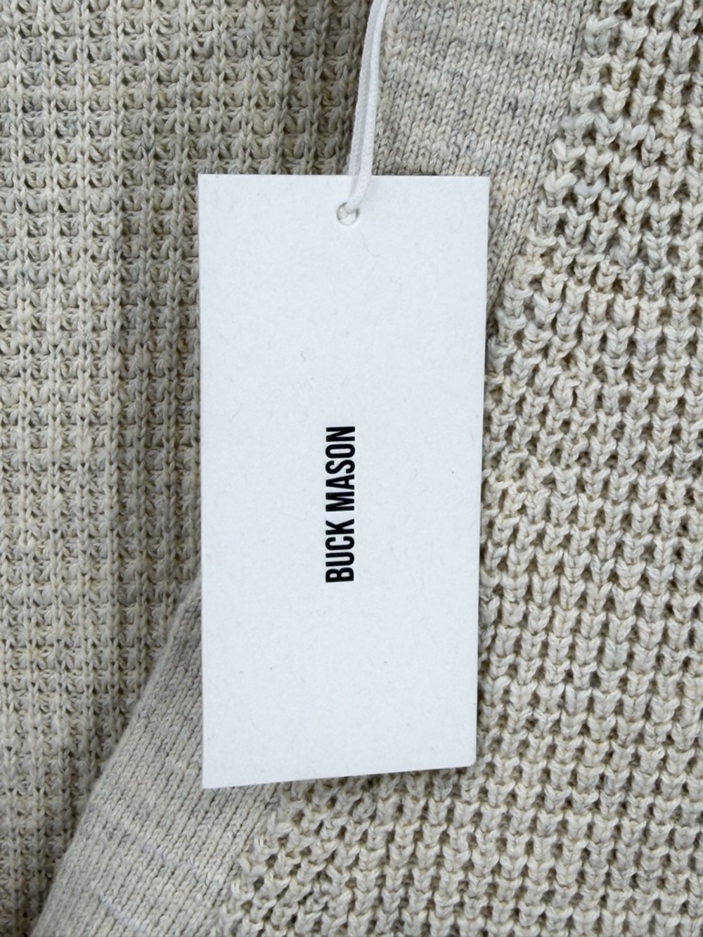 Buck Mason NWT Seafarer Cotton Cropped Cardigan Marled Sand Ivory Size XL - Picture 12 of 15